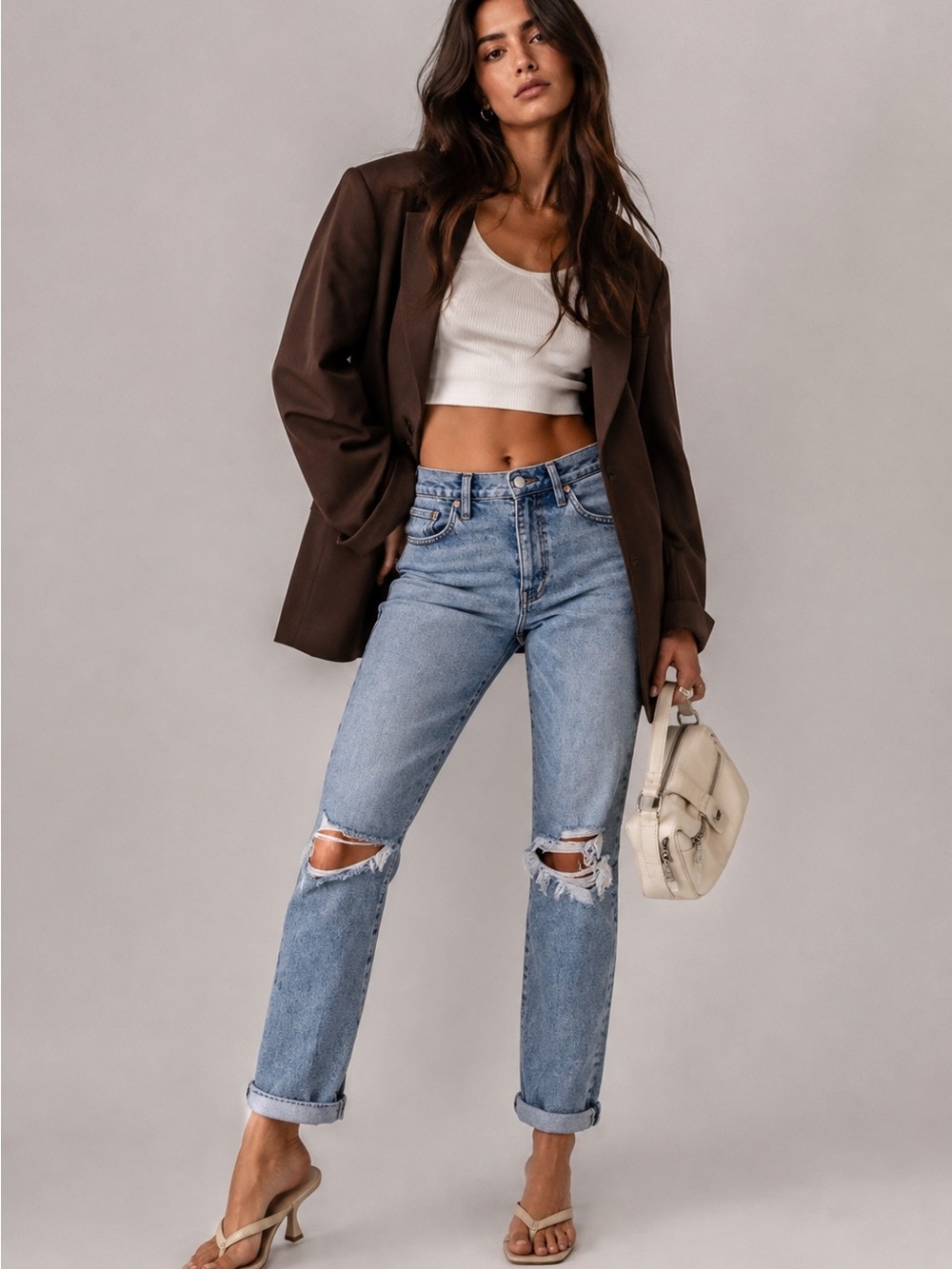 NWT Madewell Roadtripper Boyjean Cadell Wash Ripped Knees Size 31 PETITE NC464